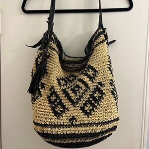 Black and Tan Woven Lucky Brand Shoulder Bag